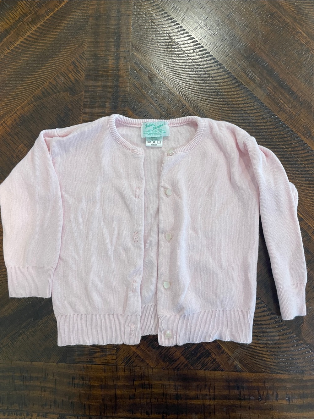 Boutique Baby Girls' Soft Pink Knit Button-Front Cardigan by Julius Berges